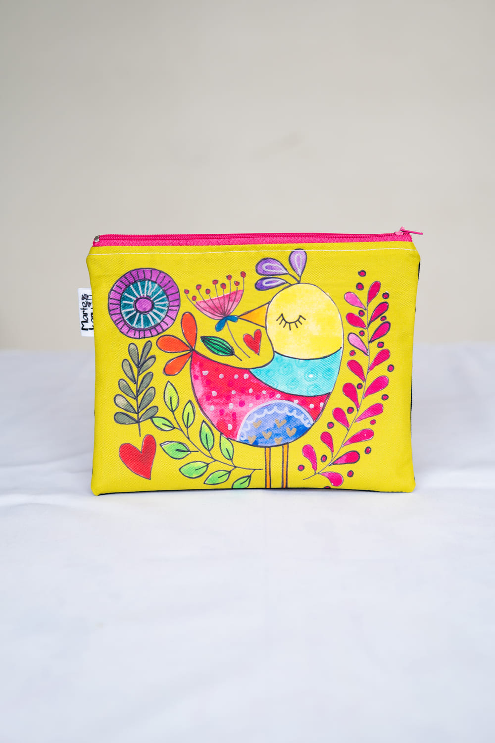 ESTUCHE PAJARO FONDO AMARILLO Estuche pájaro fondo amarillo - Imagen 1